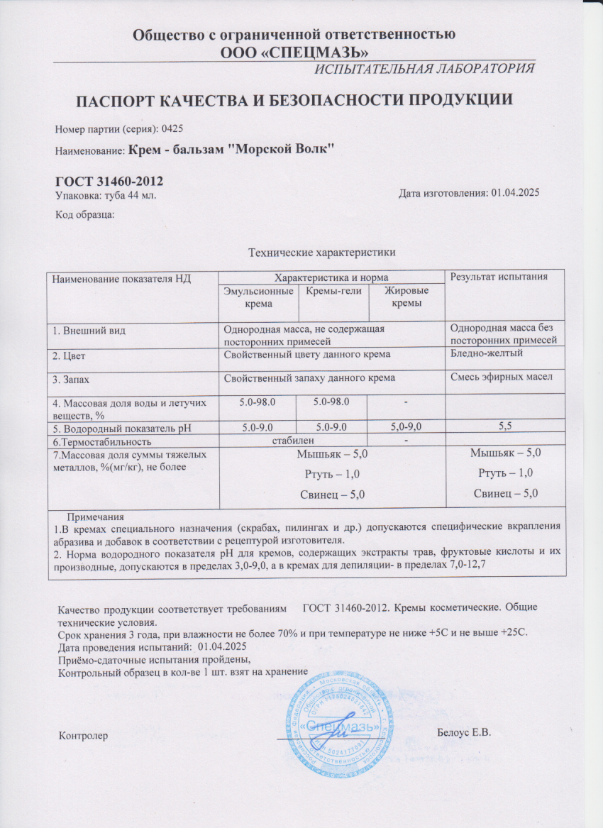 Паспорт №042025